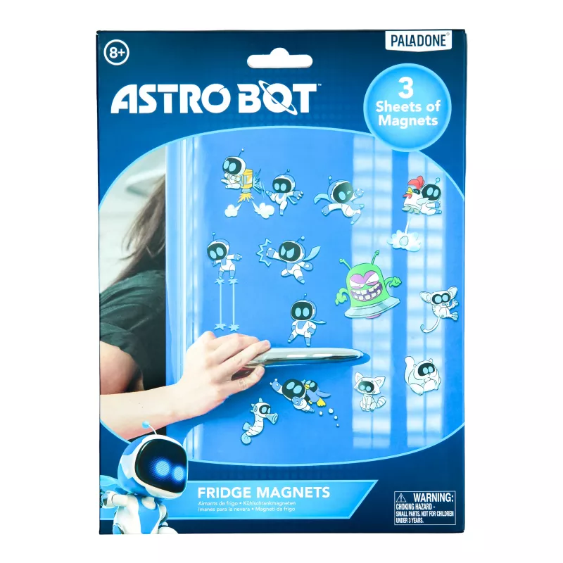Paladone AstroBot calamite da frigorifero - set magnetico da 34 pezzi, 3 fogli, design robot spaziale