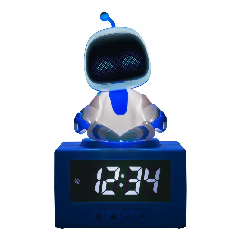 Paladone AstroBot Icon Sveglia - sveglia digitale LCD a forma di robot con funzione snooze, grigio/bianco