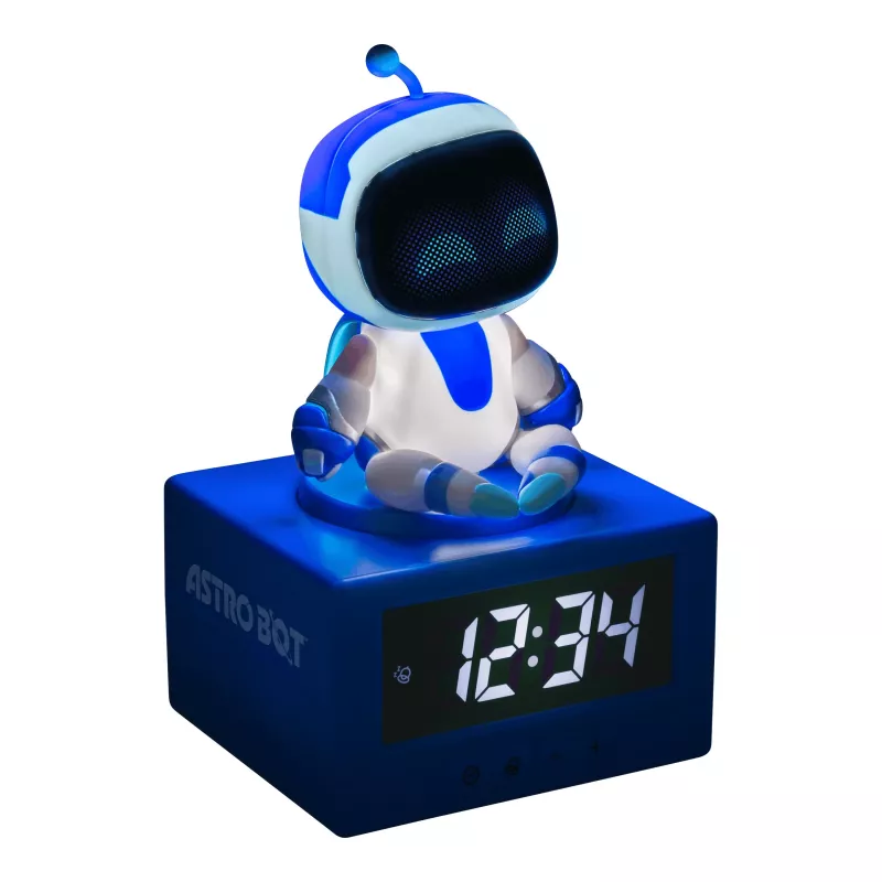 Paladone AstroBot Icon Sveglia - sveglia digitale LCD a forma di robot con funzione snooze, grigio/bianco