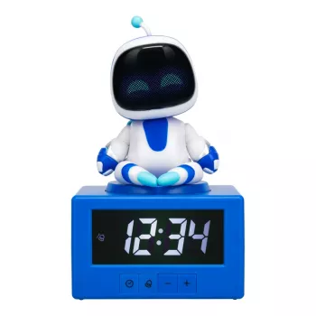 Paladone AstroBot Icon Sveglia - sveglia digitale LCD a forma di robot con funzione snooze, grigio/bianco