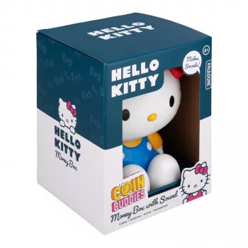 Paladone Hello Kitty Salvadanaio a forma - salvadanaio in ceramica, merchandising ufficiale Sanrio, bianco/rosa/nero, 13,5 x 13,5 x 16,5 cm