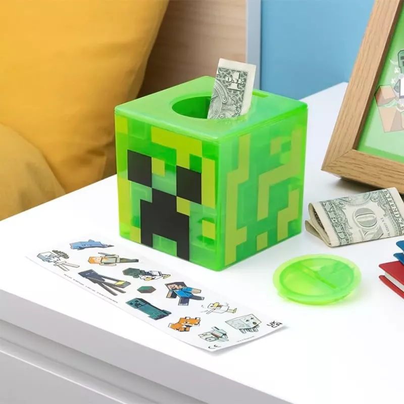 Paladone Minecraft Creeper Maze Safe V2 – Salvadanaio puzzle elettronico con effetti sonori Creeper