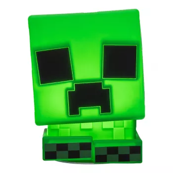 Paladone Minecraft Creeper SquishyGlo Luce in silicone ricaricabile – luce notturna LED verde dimmerabile con 3 livelli di luminosità e ricarica Micro-USB