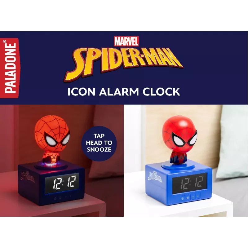 Paladone Spider-Man Icon sveglia - LED digitale, rosso/nero