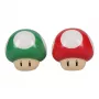 Paladone Super Mario Set saliera e pepiera Fungo (Super Fungo rosso e Fungo 1-Up verde)