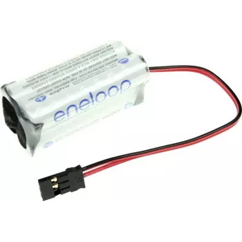 Panasonic eneloop Pacco batterie ricaricabili NiMH 4xAAA 4,8V 750mAh con cavo e connettore 124005