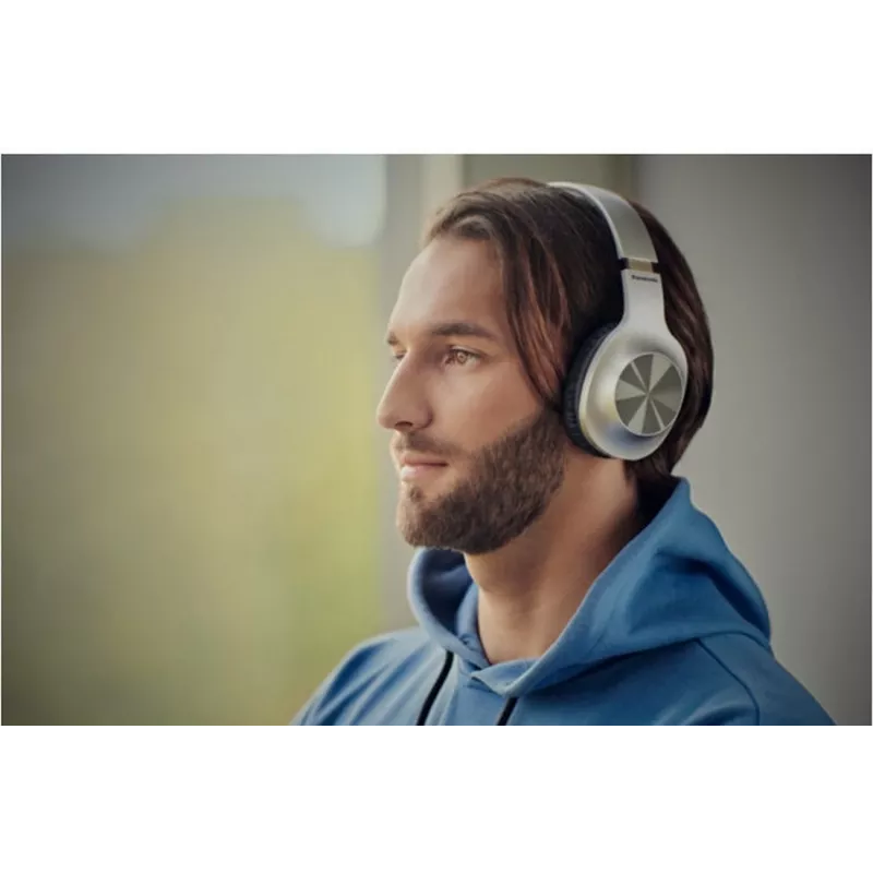 Panasonic RB-HX220BDES Cuffie on-ear wireless, Bluetooth, microfono, XBS, Argento