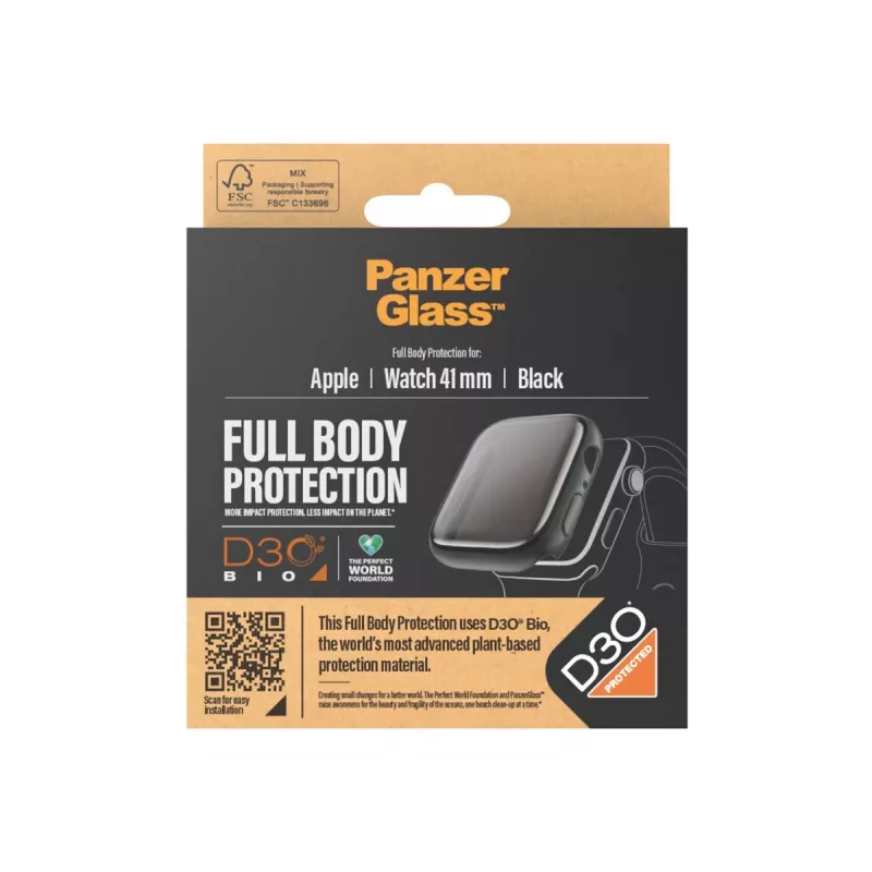 PanzerGlass Full Body Apple Watch 7/8/9 41mm D3O nero