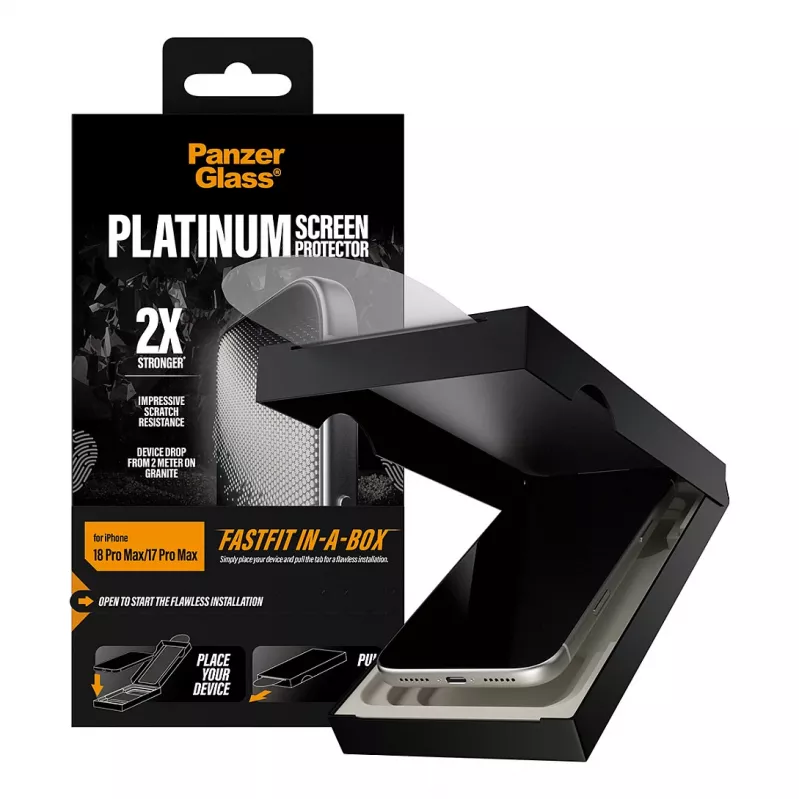 PanzerGlass Platinum pellicola protettiva per display per iPhone 17 Pro Max con FASTFIT IN-A-BOX