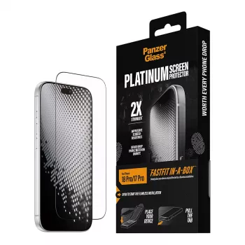 PanzerGlass Platinum pellicola protettiva per display per iPhone 17 Pro con cornice di installazione FastFit