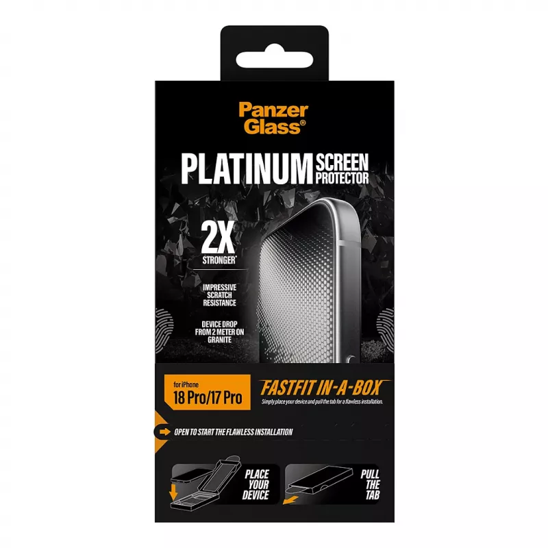 PanzerGlass Platinum pellicola protettiva per display per iPhone 17 Pro con cornice di installazione FastFit