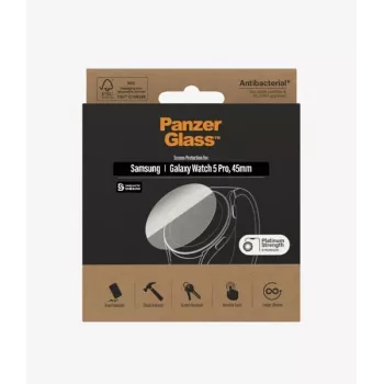 PanzerGlass protezione display per Samsung Galaxy Watch 5 Pro 45 mm - vetro temperato 9H, antibatterico, antigraffio e antishock