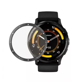 PanzerGlass Protezione display per Garmin Venu 3 - cornice nera, vetro temperato, durezza 9H, antibatterico, oleofobico, a tutta superficie