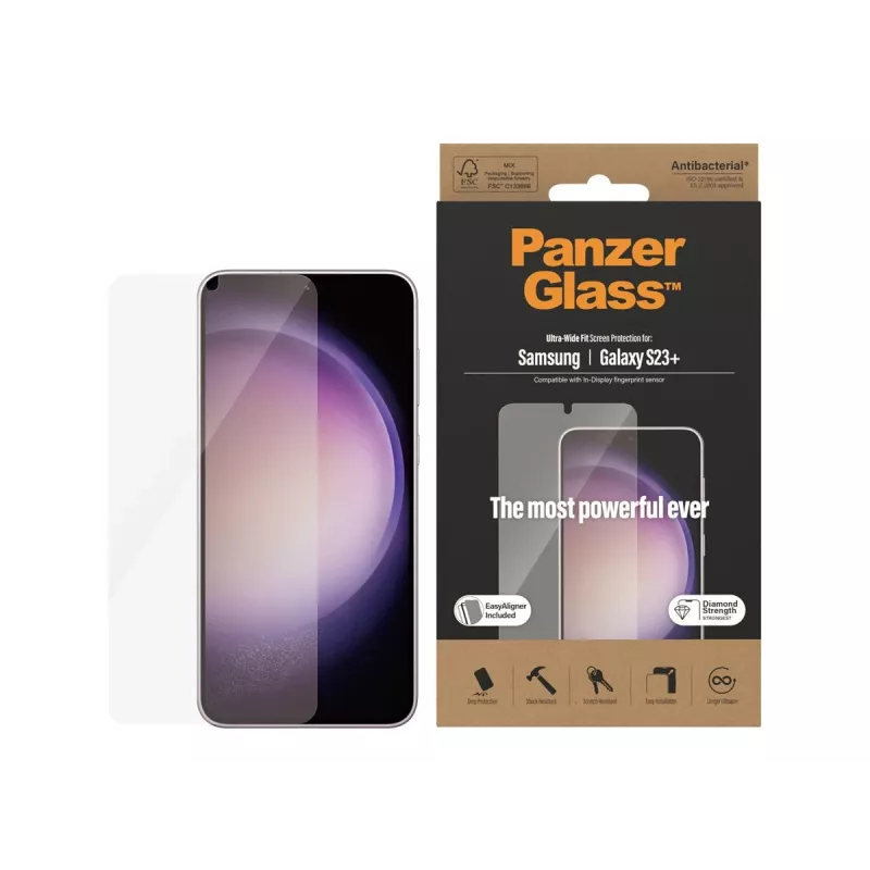PanzerGlass Pellicola protettiva Ultra-Wide Fit per Samsung Galaxy S23+ con applicatore