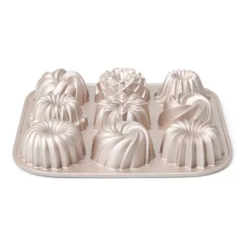 Patisse PAT-04521 set stampi mini gugelhupf in acciaio al carbonio antiaderente, 6 pezzi, nero