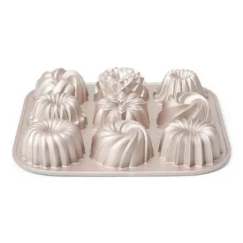 Patisse PAT-04521 set stampi mini gugelhupf in acciaio al carbonio antiaderente, 6 pezzi, nero