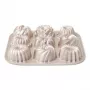 Patisse PAT-04521 set stampi mini gugelhupf in acciaio al carbonio antiaderente, 6 pezzi, nero