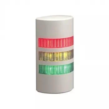 PATLITE WEP-302FB-RYG colonna luminosa LED, 3 livelli rosso/giallo/verde, cicalino, montaggio a parete, 24V DC, IP65, bianco