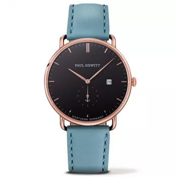 PAUL HEWITT Grand Atlantic Orologio uomo PHTGARB23M 42mm quadrante nero cinturino in pelle nera