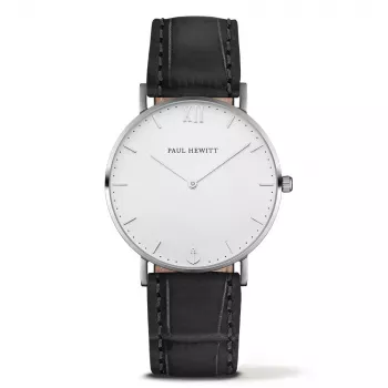 Paul Hewitt Sailor Line Orologio unisex al quarzo 39mm acciaio inox cinturino mesh argento quadrante bianco sabbia PH-SA-SSTW15S