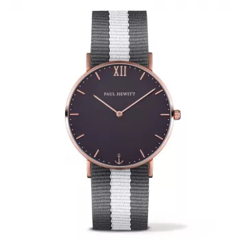 PAUL HEWITT orologio unisex PSARSTBGRW20S (39mm) – quadrante White Sand, cinturino in Perlon grigio