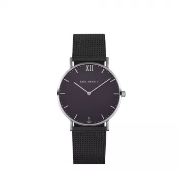 PAUL HEWITT Orologio unisex Sailor Line 39mm Maglia in acciaio inox nero PHSASSTB5M101
