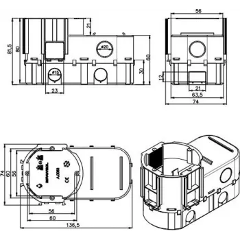 PAWBOL A.0083 scatola di derivazione profonda da incasso per elettronica, diametro 68 mm, arancione