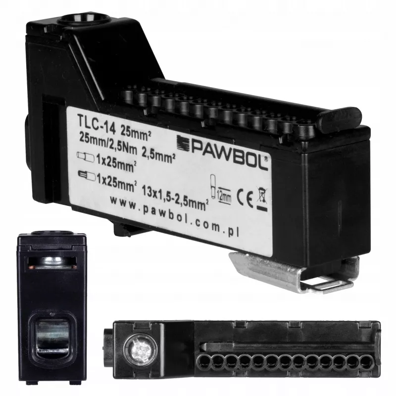 PAWBOL E.4136C morsetto modulare senza vite LZB, 6 poli, 2,5 mm², 450 V, 24 A, nero