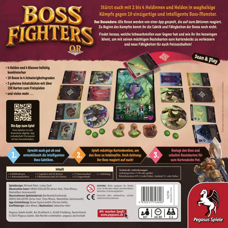 Pegasus Spiele Boss Fighters QR Gioco di carte cooperativo (51270G)