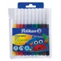 Pelikan 985663 Set pennarelli fini in feltro, 10 colori diversi, inchiostro lavabile, cappucci di sicurezza ventilati, punta fine 1,0 mm