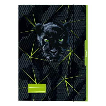 Pelikan Panther cartella per disegno DIN A3, cartone robusto, UV alta lucidità, nero con grafica Panther, 1 pezzo 300004010