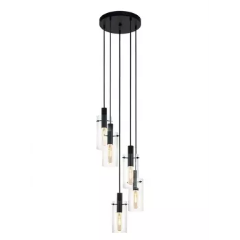 Lampada a sospensione Montefino 97368 5x60W E27 cromo/bianco