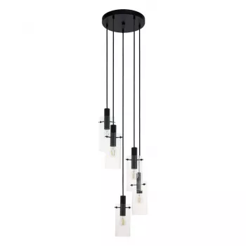 Lampada a sospensione Montefino 97368 5x60W E27 cromo/bianco
