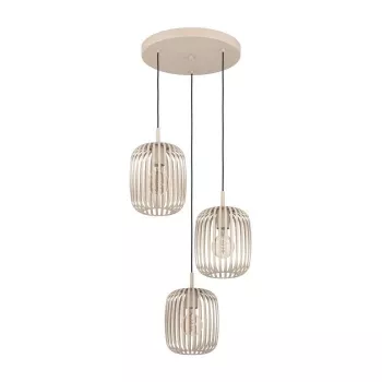 PENDING ROMAZZINA 3XE27 900687 SAND - lampada a sospensione da soffitto 3 luci E27, finitura sabbia, altezza regolabile, dimmerabile