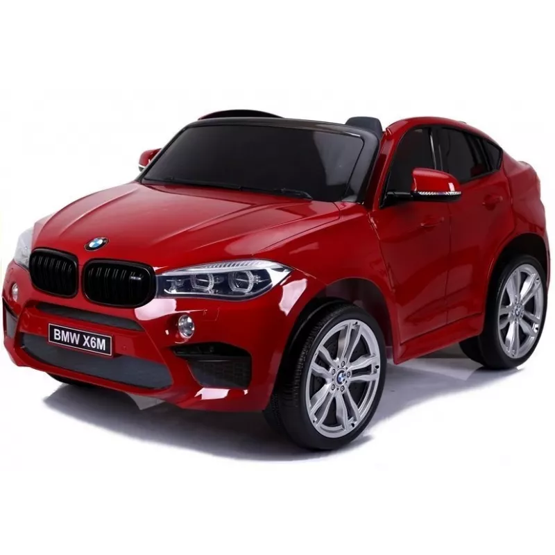 PETMEX Auto a batteria BMW X6M SUV con luci LED e MP3 rosso verniciato