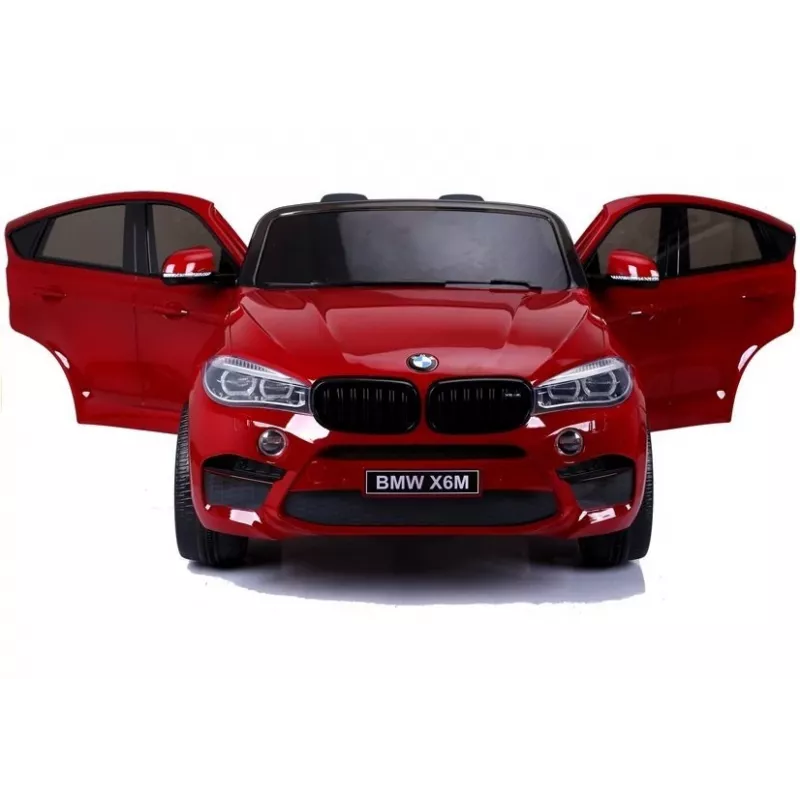 PETMEX Auto a batteria BMW X6M SUV con luci LED e MP3 rosso verniciato