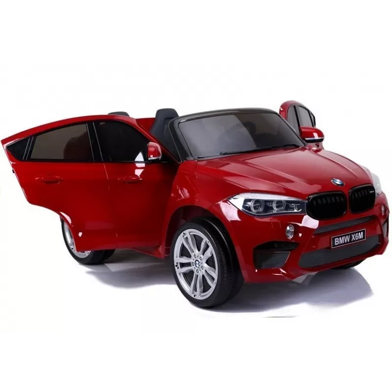 PETMEX Auto a batteria BMW X6M SUV con luci LED e MP3 rosso verniciato