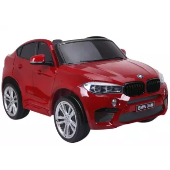 PETMEX Auto a batteria BMW X6M SUV con luci LED e MP3 rosso verniciato