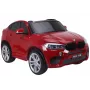 PETMEX Auto a batteria BMW X6M SUV con luci LED e MP3 rosso verniciato