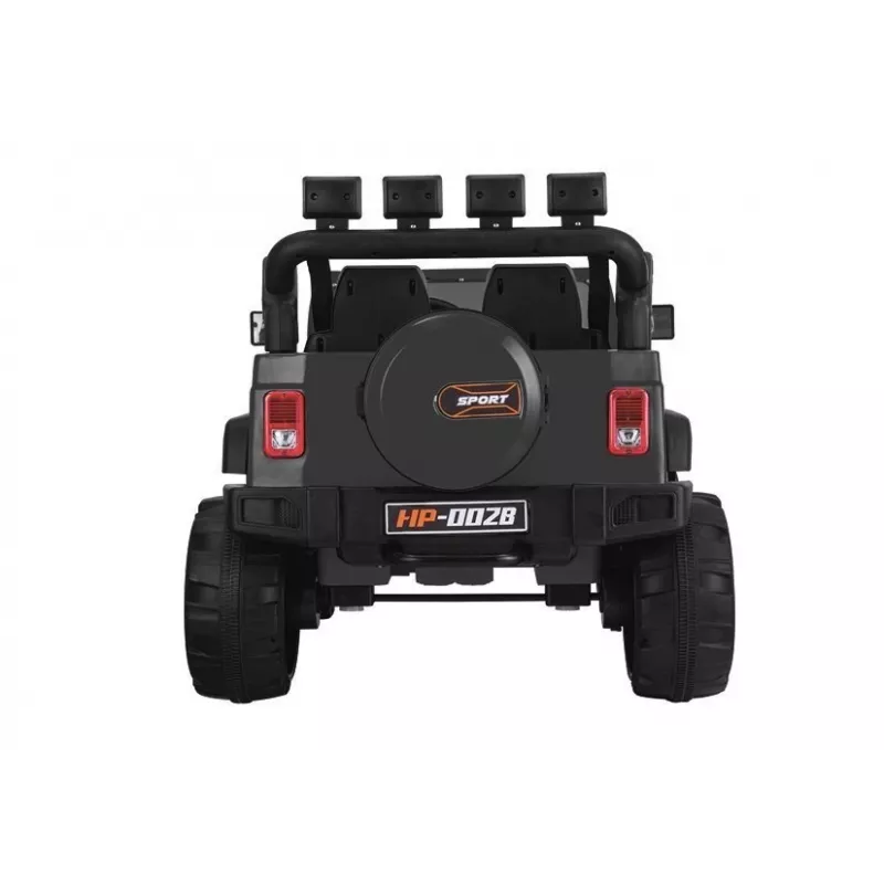 PETMEX Jeep a batteria HP012 per bambini con luci LED e MP3, nero