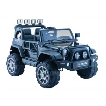 PETMEX Jeep a batteria HP012 per bambini con luci LED e MP3, nero