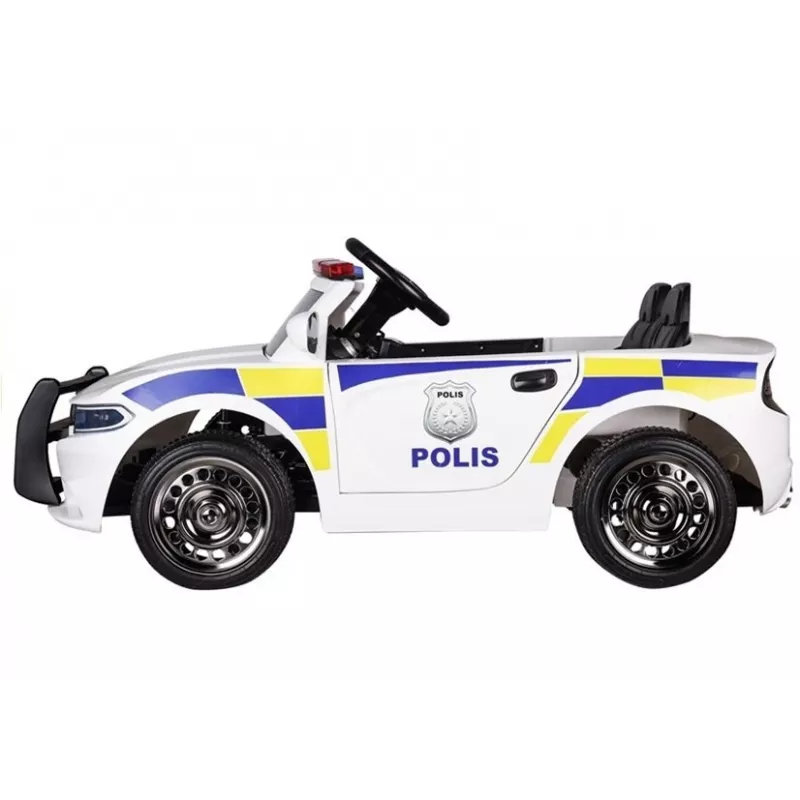 PETMEX Auto della polizia a batteria per bambini bianca