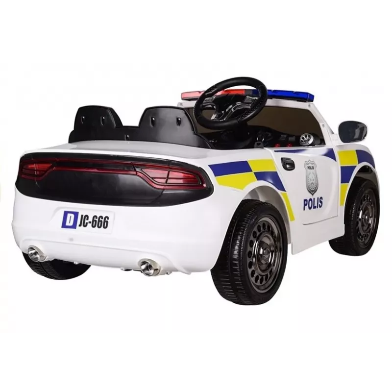 PETMEX Auto della polizia a batteria per bambini bianca