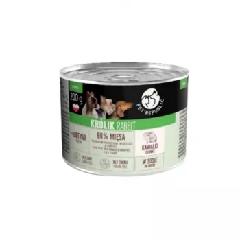 PETREPUBLIC Bocconcini con coniglio in salsa cibo umido per cani – 10 x 200g