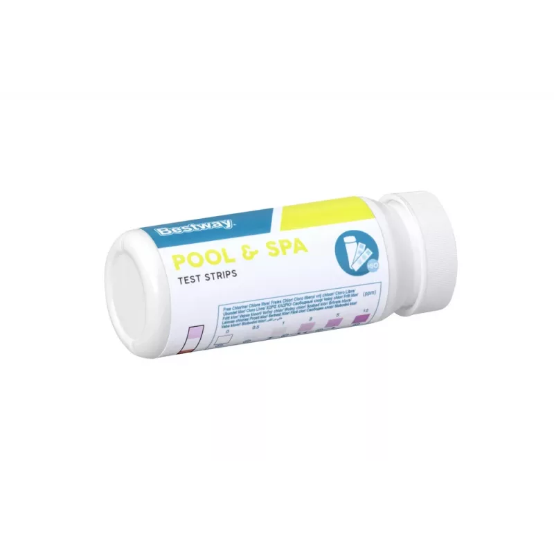 PH Pool Tester Bestway 58142 - 50 strisce test acqua per cloro libero, pH, alcalinità totale
