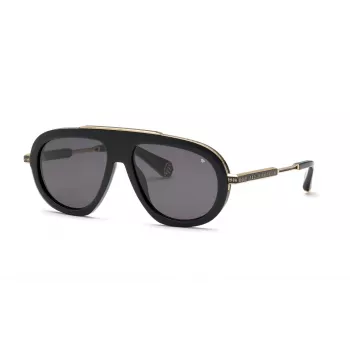 PHILIPP PLEIN MAN SPP151M570700 Occhiali da sole nero acetato lente grigia 57mm
