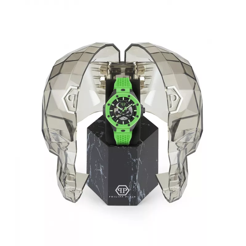 Philipp Plein orologio da uomo automatico PWPFA0624 46mm acciaio inossidabile nero silicone