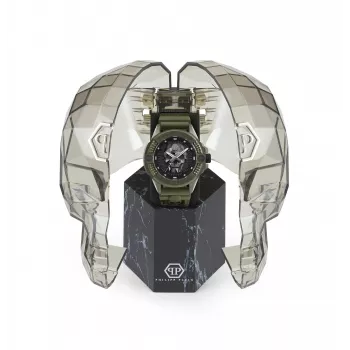 Philipp Plein orologio automatico scheletrato uomo PWUBA0423 44mm silicone nero