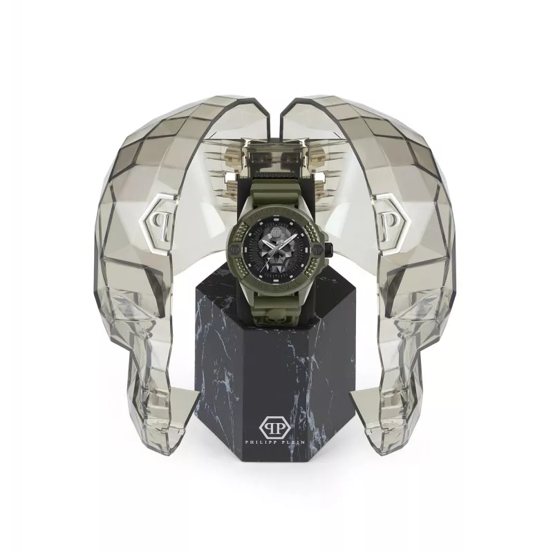 Philipp Plein orologio automatico scheletrato uomo PWUBA0423 44mm silicone nero