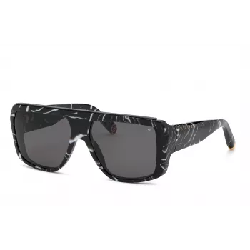PHILIPP PLEIN Occhiali da sole da uomo SPP074640Z212 Pilot Nero/Grigio 64/15/145 mm